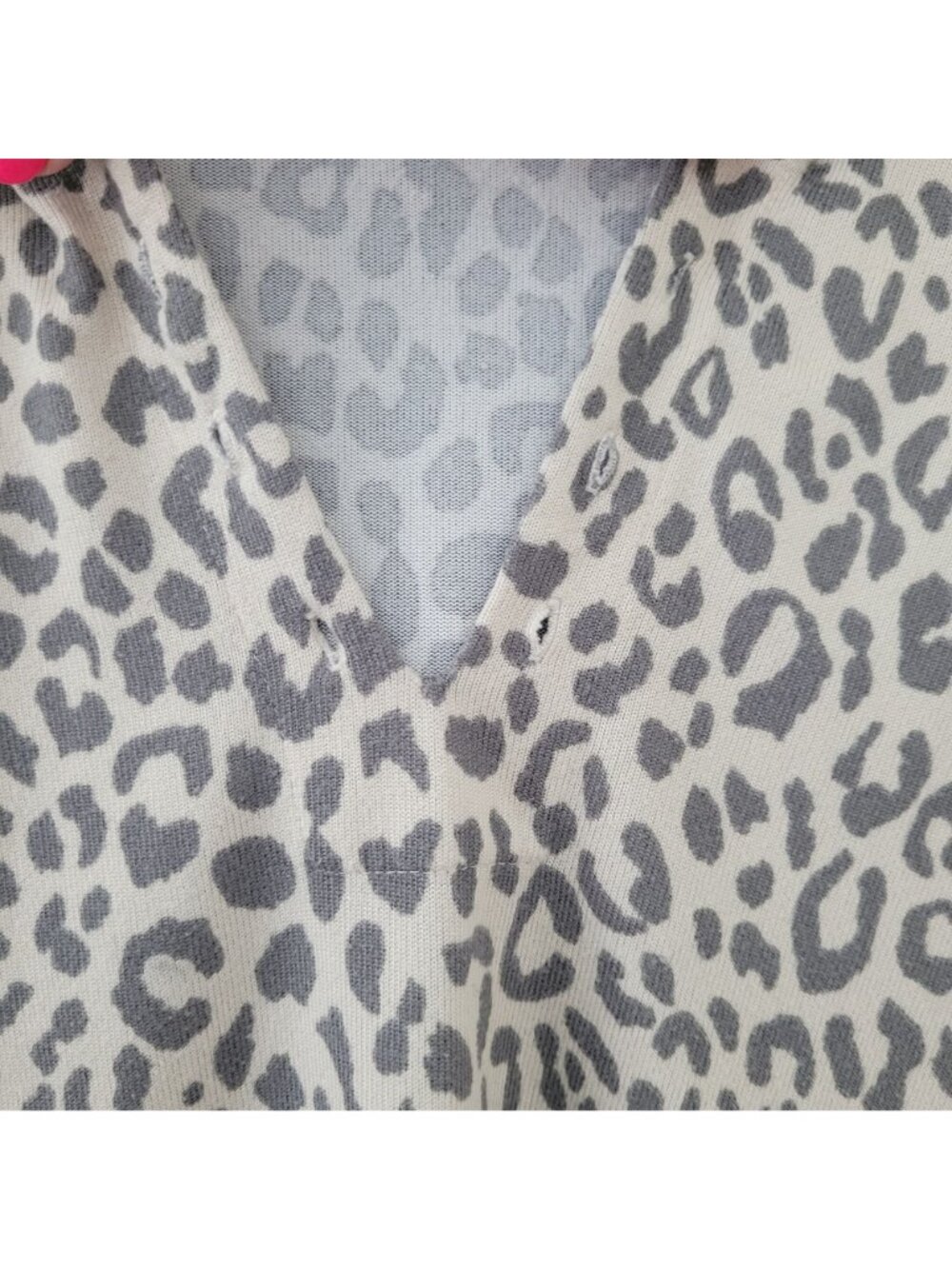 Jenni Intimates Leopard Print Knit Hoodie Womens Size XS Lightweight Soft Cozy - Picture 3 of 8